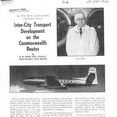 Excerts from… The Fifth British Commonwealth and Empire Lecture - Inter-City Transport Development on the Commonwealth Routes