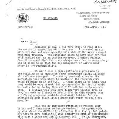 UK Commander in Chief letter to Floyd