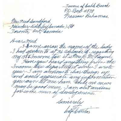 Letter - W.A. Curtis to Fred Sandford (attached to AC.2000.3.23-28)