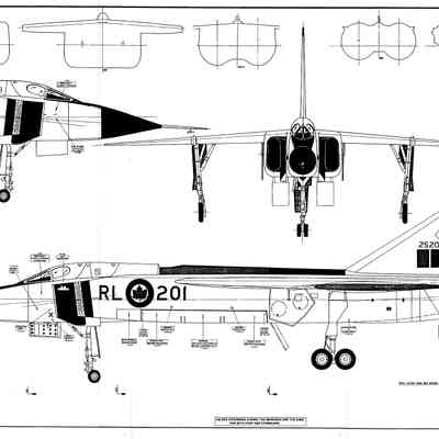 Avro Arrow Functional Markings on the aircraft - Drawing TD-105-1 Sheet 1