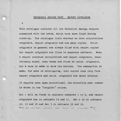 Technical Design Department C.105 Report Catalogue