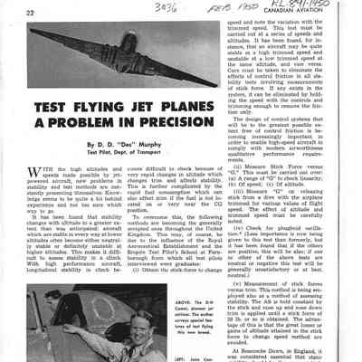 Test Flying Jet Planes A Problem In Precision