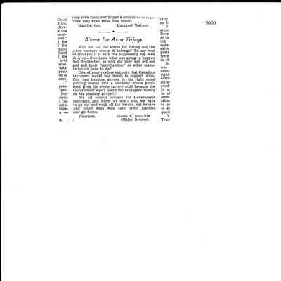 Blame for Avro Firings