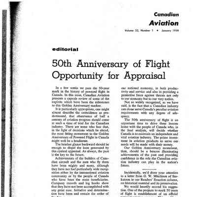 50th anniversary of flight opportunity for appraisal