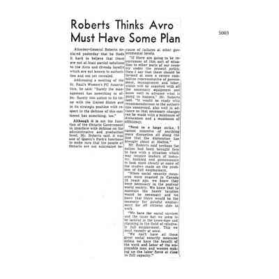 Roberts thinks Avro must have some plan