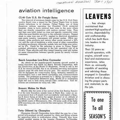 Aviation intelligence - Dec 1961