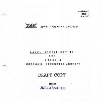 Model Specification For Arrow 2 Supersonic Interceptor Aircraft