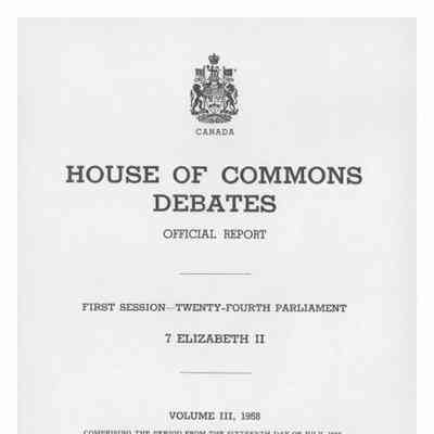 House of Commons Debates Vol 3 July 16 to Aug 13, 1958
