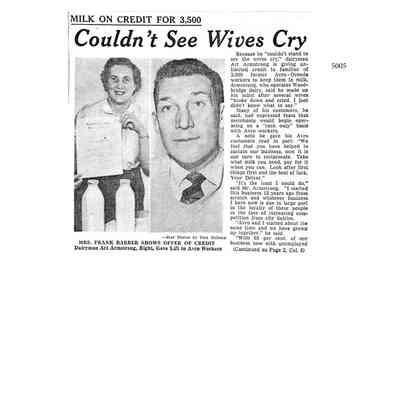 Milk on Credit for 3,500 - Couldn't see wives cry