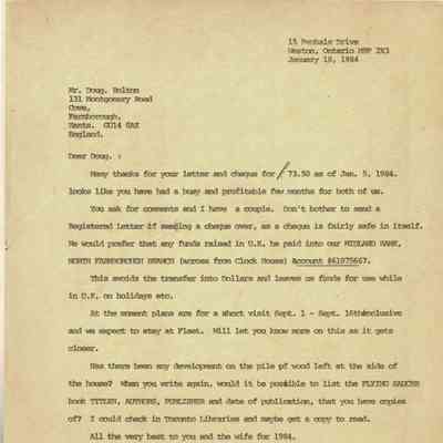 Les Wilkonson to Doug Bolton - Info Request Project Y