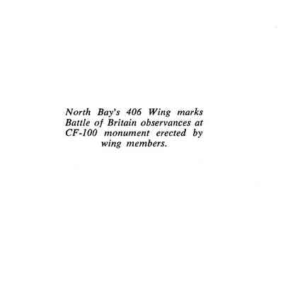 406 Wing marks Battle of Britain observances at CF-100 monument