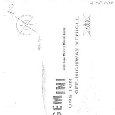 GEMINI (Ground Effect Machine in Northern Industry) One Ton Off-Highway Vehicle