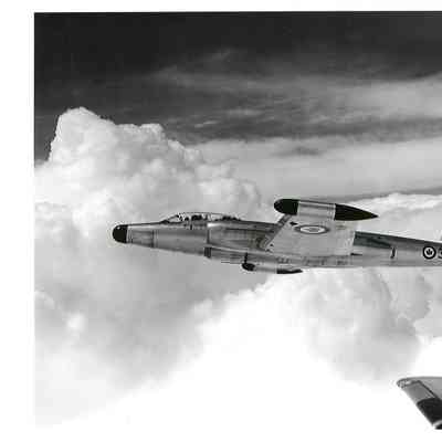 Black and White 8.5"x11" Photo of CF-100 Canuck 18300 in Flight