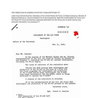 USAF letter to Mr. Campney