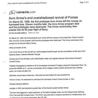 Avro Arrow end