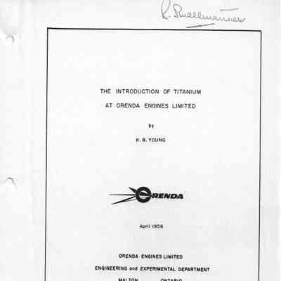 Technical Report on the Use of Titanium`in Orenda Jet Engines