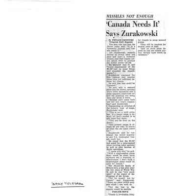 Missiles not enough - Canada Needs It says Zurakowski