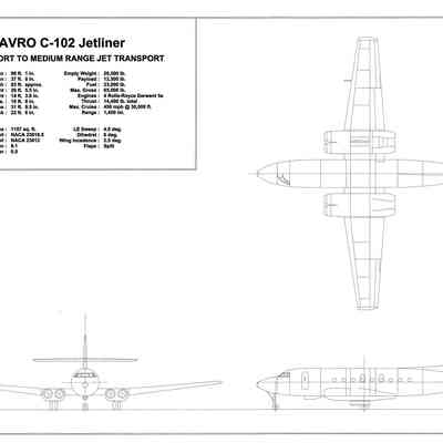 Avro C-102 Jetliner, Canadian short to medium range jet transport - created 3/22/1998