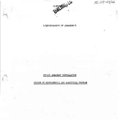 CF-105 Armament Installation Review of Experimental and Analytical program