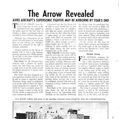 The Arrow Revealed - Avro Aircraft's supersonic fighter may be airborne by year's end
