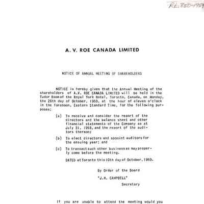 Notice of Annual Meeting of Shareholders