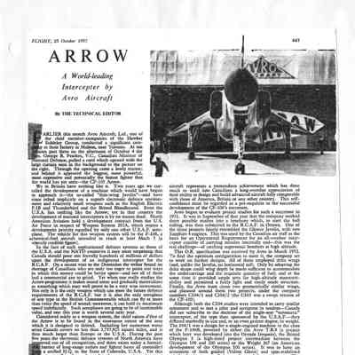 Arrow - A World-Leading Intercepter by Avro Aircraft