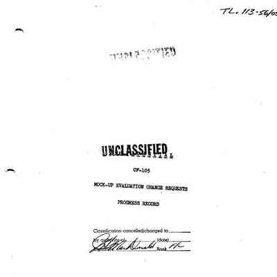 CF-105 Mock-up Evaluation Change Requests Progress Record