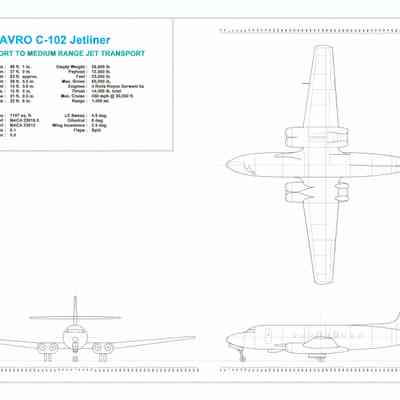 Avro C-102 Jetliner, Canadian short to medium range jet transport - created 1/1/2000