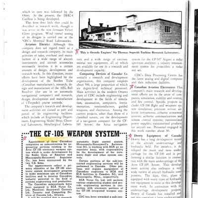 The CF-105 Weapon System / Dowty and Orenda