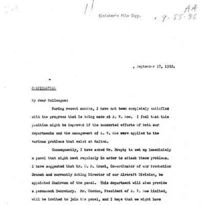 CD Howe letter to & from Brooke Claxton