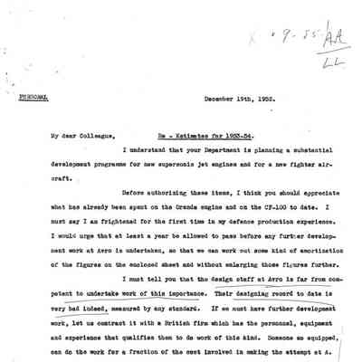 CD Howe letter to Brooke Claxton