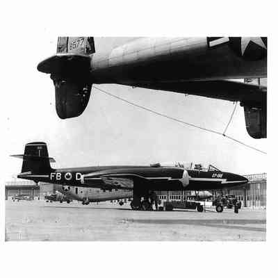 Black and White 6"x8" Photo of Avro CF-100 on Ramp at Boston Logan Airport prior to airshow - Aug 1950