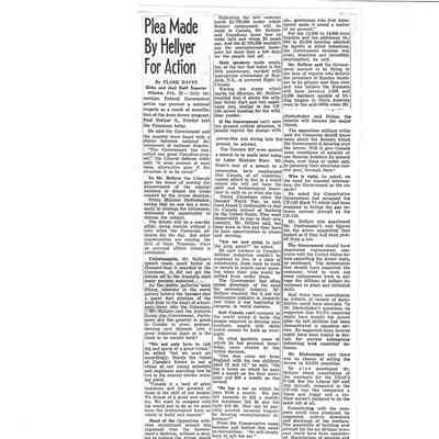 Plea made by Hellyer for action
