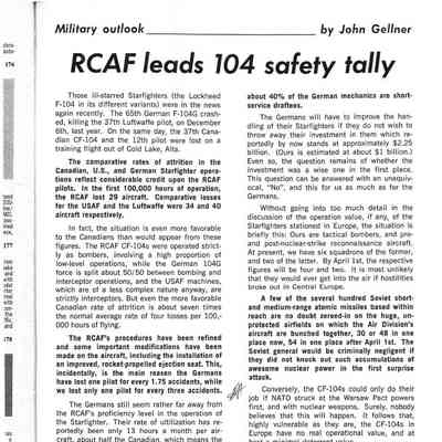 RCAF leads 104 safety tally