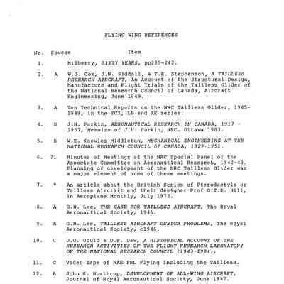 Flying Wing References