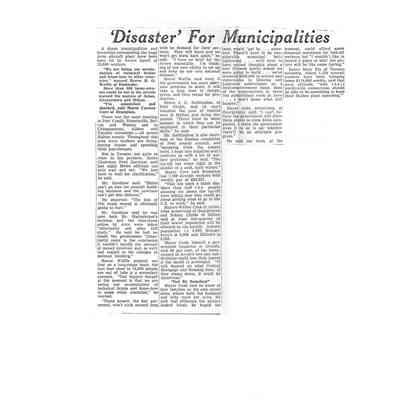 Disaster for Municipalities