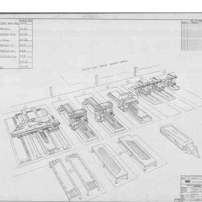 Layout of machinery in skin mill section, issue two Drawing 7-0162-PE-24