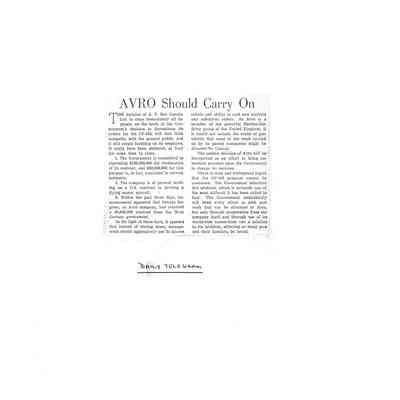 Avro should carry On