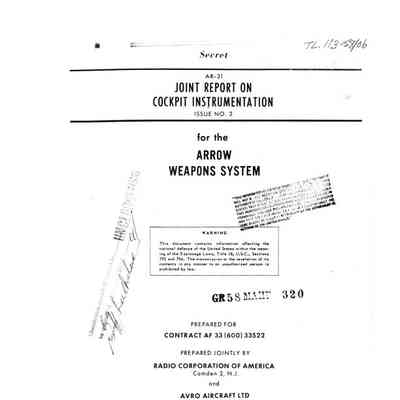 Joint Report on Cockpit Instrumentation for the Arrow Weapons System-Issue#2