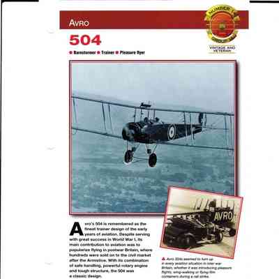 Avro 504 booklet