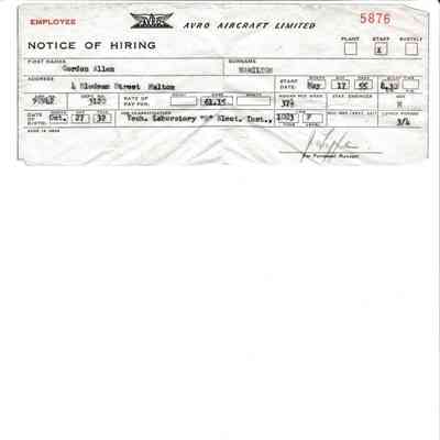 Notice of Hiring - Gordon Allen Hamilton