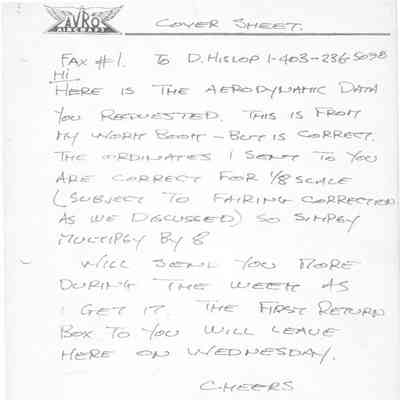 Fax memo from T.Dugelby to D.Hyslop