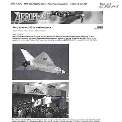Avro Arrow 50th Anniversary