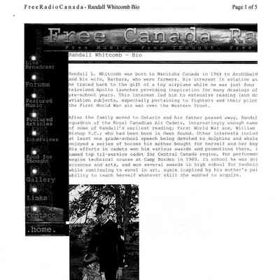 Randall Whitcomb Bio