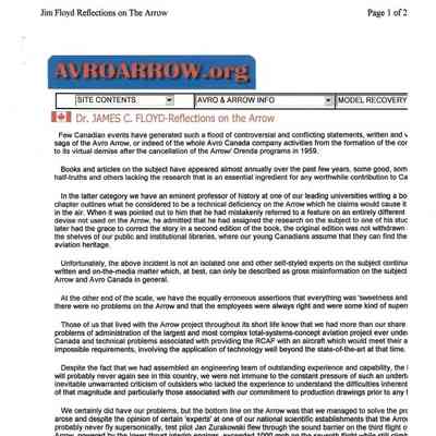 Dr. James C. Floyd-Reflections on the Arrow