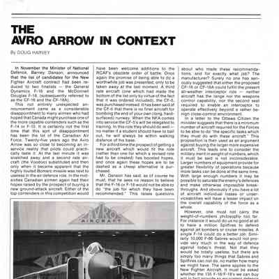 The Avro Arrow in Context