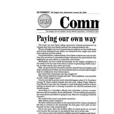 Paying our own way
