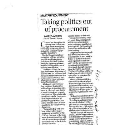 Taking politics out of procurement