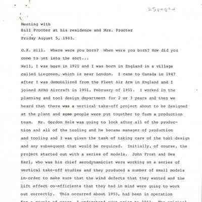 Interview with Bill and Mrs Procter