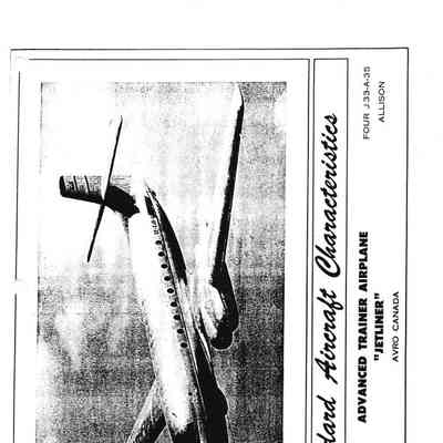 Standard Aircraft Characteristics - Advanced Trainer Airplane "Jetliner" Avro Canada